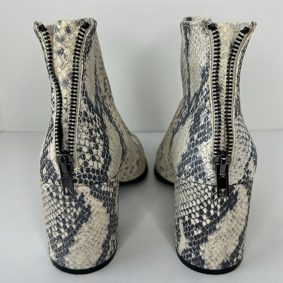 Steve Madden Jillian Leather Snakeskin Heeled Ankle Boots Size 8 - Picture 6 of 12